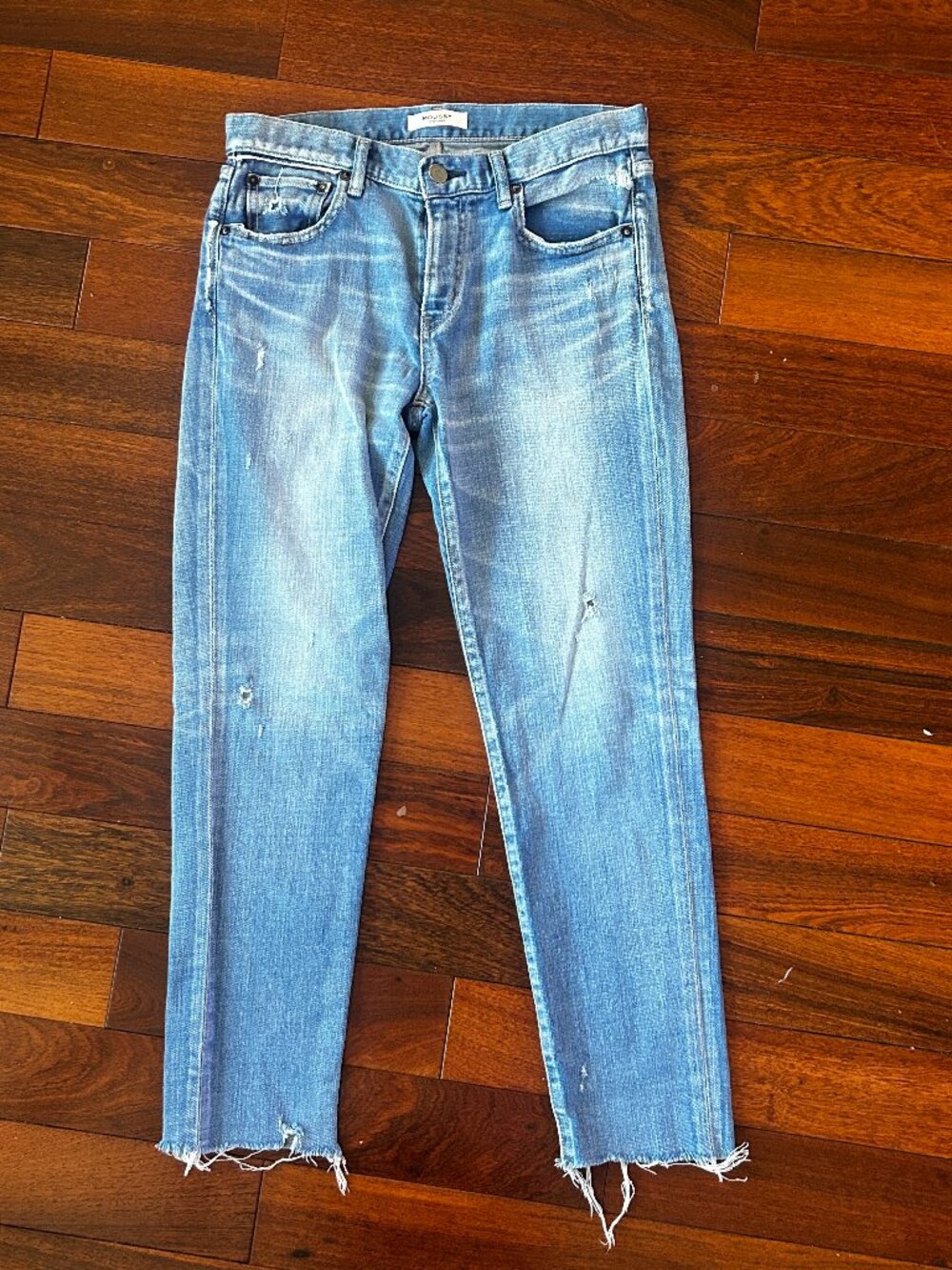 Moussy Vintage Howa Straight Jeans Size 28 Distressed Raw Hem